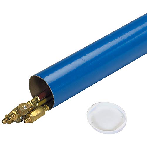 Tubos de correspondência azul aviditi com tampas, 2 polegadas x 9 polegadas, pacote de 50, para remessa, armazenamento,