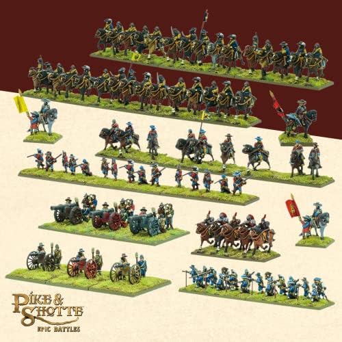Wargames entregue - Pike & Shotte Epic Battles - Cavalaria de Guerra de Trinta Anos - Miniatura de 28 mm, figuras de várias