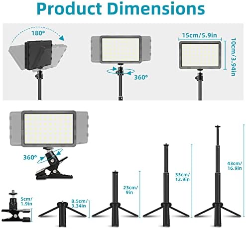 Iluminação de videoconferência de Altson, luz fotográfica com suporte de tripé, brilho ajustável e temperatura de cor para videoconferência
