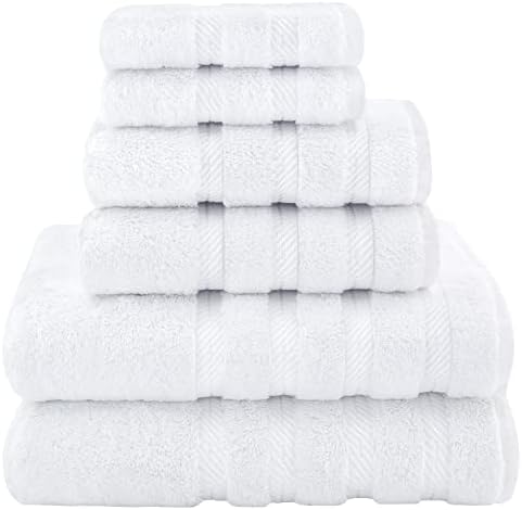American Soft Linen 6 peças Conjunto de toalhas e pacote de toalhas de mão de 4 peças