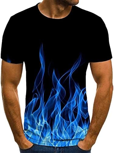 Camisetas para a manga curta masculina 3d chama impressa de pesco