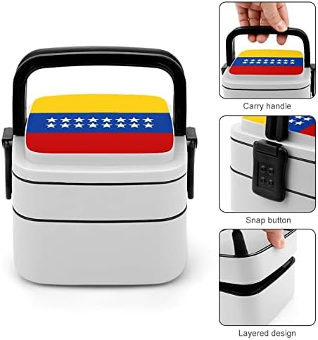 Flag de Gran Colômbia engraçado tudo em um recipiente de almoço de caixa bento com colher para viagens de trabalho piquenique