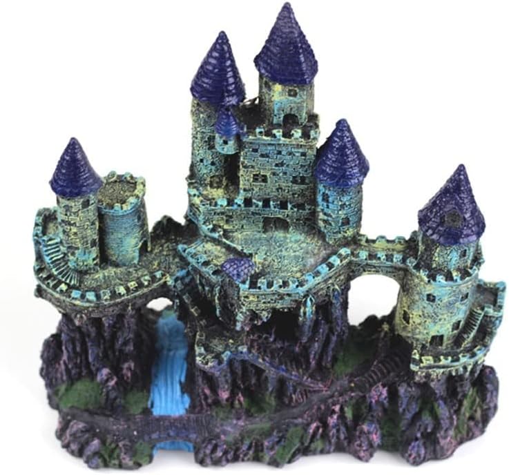 BATRC Syxysm 25cm Castelo de torre medieval Aquário Decário Tanque de peixes Paisagem da caverna - Caverna decorativa