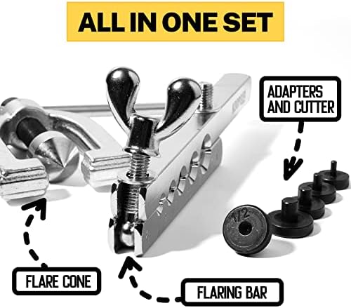 Kit de ferramentas de queima dupla e única Kooool 8pcs, kit de ferramentas de queima da linha de freio de 45 graus com 5