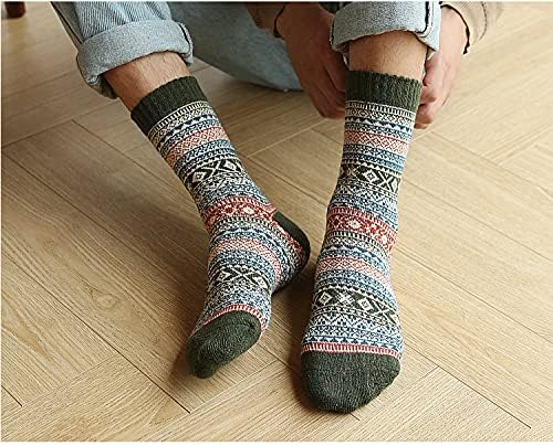 5 Pacote de inverno masculino meias grossas meias térmicas meias vintage meias homens homens
