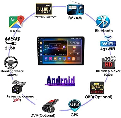 Android 11.0 Estéreo de rádio com IPS Multimedia Player 9'Head Unit para Fiat 500 2007-2014 Sat Nav FM Receptor com 4G GPS