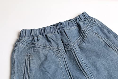 Chartou feminino elástico retro high cistay desgastado a-linha maxi saia de jeans com bolsos