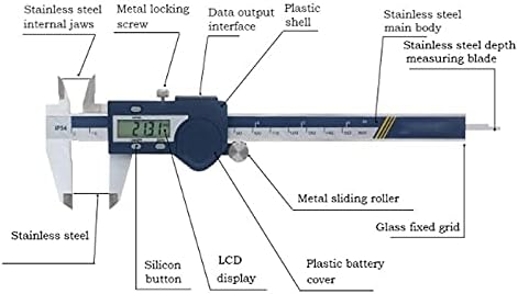Aço inoxidável endurecido de SJYDQ 0-150mm ， 0-200mm ， 0-300mm Pinqueria digital de pinça vernier Micômetro