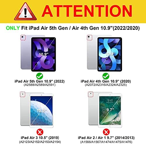Caso YHB para iPad Air 5th Generation / iPad Air 4th Generation 10,9 polegadas, tampa inteligente de suporte ajustável