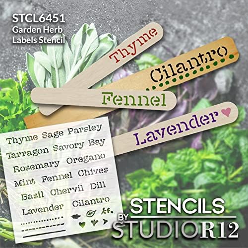 Etiqueta de erva estêncil para marcadores de jardim DIY por Studior12 - Selecione Tamanho - EUA Made | Artesanato e pintar
