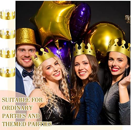 100 peças papel coroa o aniversário de ouro do ano novo da festa da coroa rei coroa coroa de papel de comemoração de papel para crianças adultos