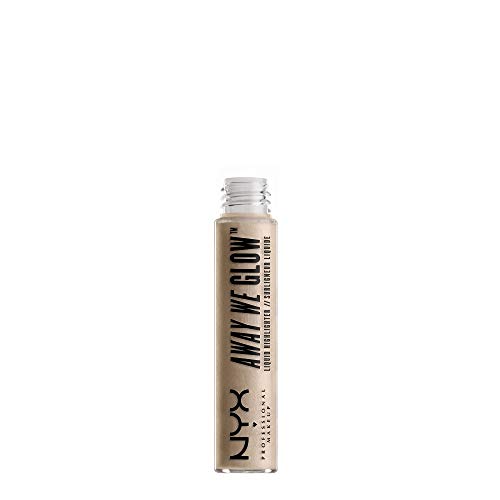 NYX Professional Makeup Away We Glow Liquid Highlighter, Glare de cristal, 0,22 onça fluida