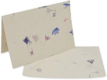 Kathmandu Valley Co. Nepali Cardeth Greeting Card & Envelope Box Set com papel artesanal Lokta do Nepal, 25 cartões