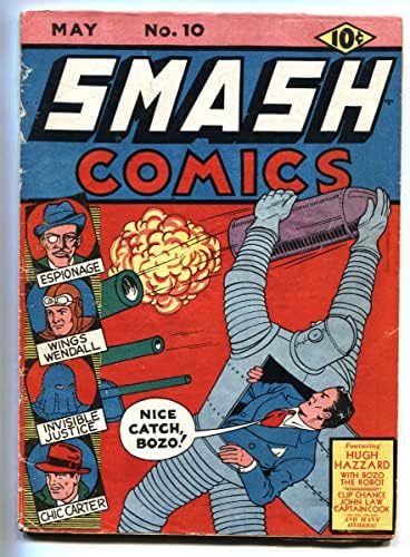 Smash Comics 10 1940- Robot Cover-Super-Hero-Golden-Era Stalin-Wwii