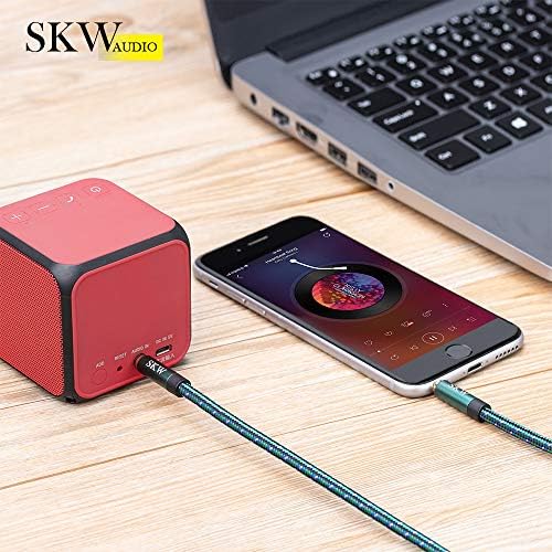 Skw Aux Cable para carro, cabo de 3,5 mm a 3,5 mm de cabo auxílio/tom de áudio/cabo de fone de ouvido para iPhone, iPod, iPad, Echo