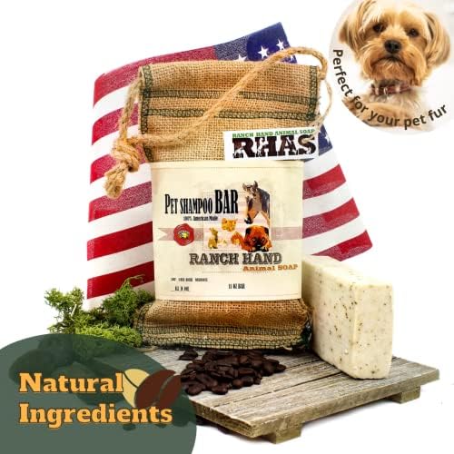Ranch Hand Soap Animal Rhas. 11 oz amish pet-shampoo. sabonete natural e orgânico para cães. Inclui escova de