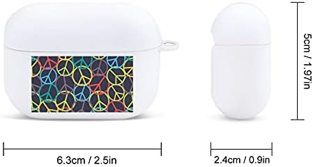 Símbolo de paz Silicone Protective Choffop Capper Compatível com Apple AirPods Pro Wireless Charging Case