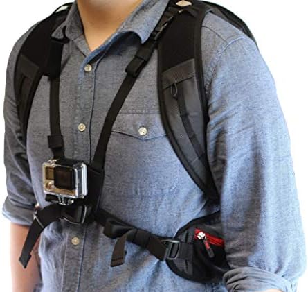 Navitech Action Camera Backpack e Kit Combo de Acessório 18 em 1 com tira de peito integrada compatível com o Sony HDR-AS50