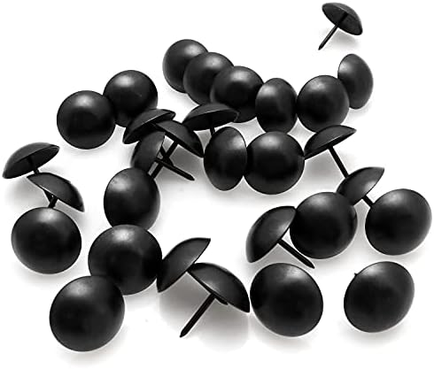 Bllndx Nailhead Trim 30pcs de 1 polegada de diâmetro preto preto pontas decorativas pinos de cabeça para mobiliários para estofados