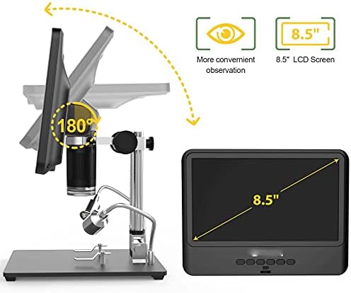 Microscópio eletrônico CXDTBH 5X-1200X Câmera de microscópio digital para soldagem Lineadora de solda Escopo ajustável de 1080p