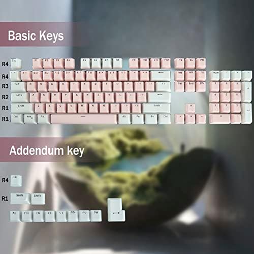 Crystal Keycaps ， OEM Keycaps Pink Keycaps com puxador de chaves para teclado mecânico compatível com interruptores MX-Clone