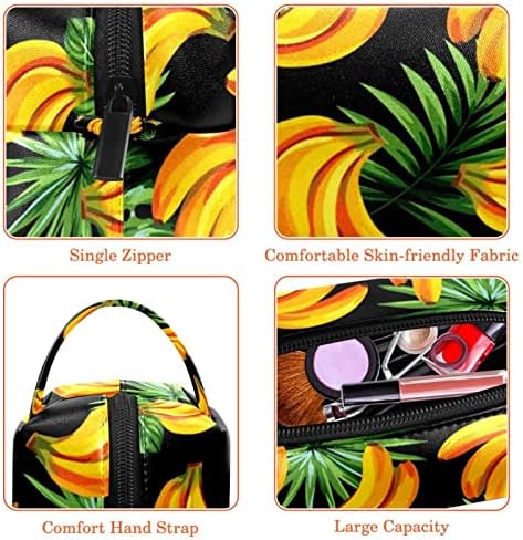 Tbouobt Sacos cosméticos para mulheres, Bolsa de maquiagem Acessórios para bolsas de higiene pessoal Acessórios para saco de higiene, folha de palmeira tropical de fruta de banana