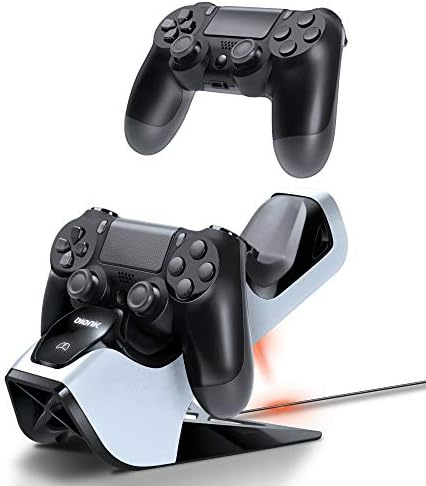 Bionik Power Stand PS4 Controller Charger: Compatível com PlayStation 4, Store e Fast Charge 2 Dualshocks sem fio, indicadores