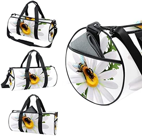 Mamacool Honey Abelhas Sentadas Daisy Flowers Duffel ombro Bolsa de Travel Saco de Viagem Para Ginásio Viagem de Viagem