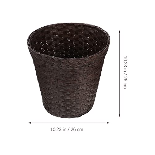 Lixo de cesta de tecido pequeno doiTool pode cestas de armazenamento de lixo lixo lixo de palha decorativo lixo de lata