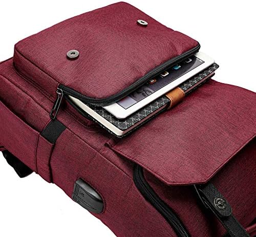 Yalundisi Vintage Backpack Travel Laptop Backpack com porto de carregamento USB para mochila Mulher & Men College se encaixa em laptop de 15,6 polegadas