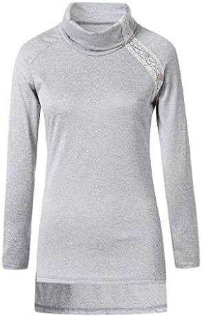 BLUSH BLOSE DE AUTURA DE RUIVE Feminino Botão de outono Pure Casual Casual camisa básica Ladies Tunic Tops cinza