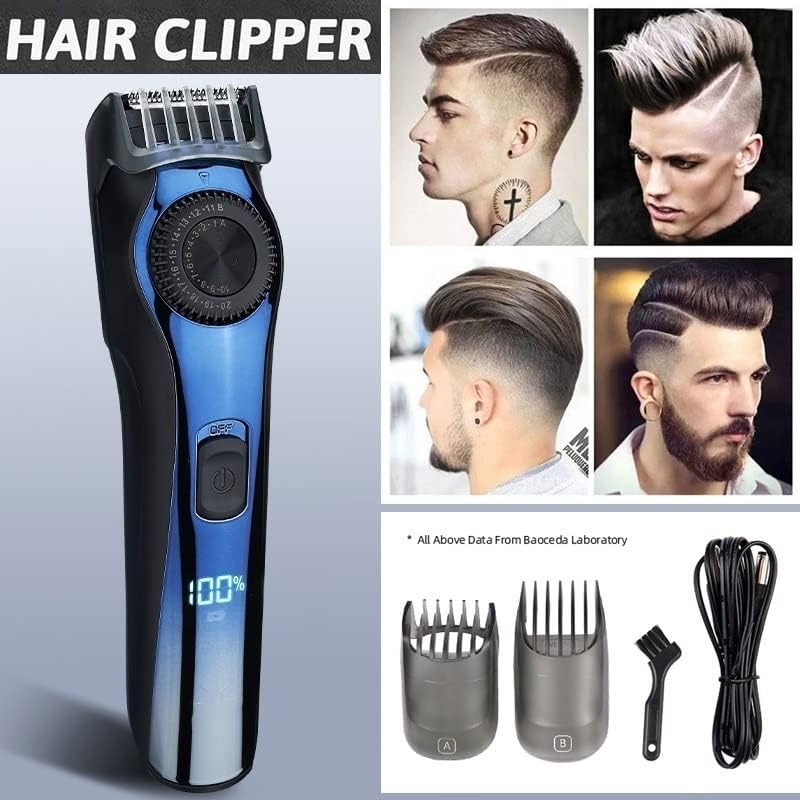 Crivers Cabelas de cabelo para homens, cortador de cabelo Razor LCD Screen Hairs poderosos Máquina de corte de corte de barbeiro Cabelo de cabelo profissional Recarregável