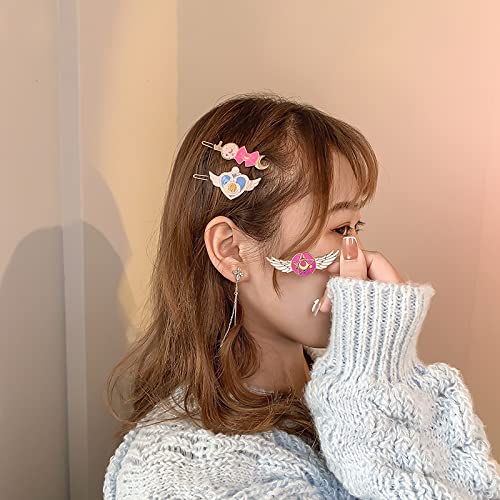 Anime Sailormoon Hair Clips Conjunto - Kawaii Magic Stick, Bowknot, Rink Girls Hair Barrettes Bobby Pins Gifts Hair Acessórios Jóias