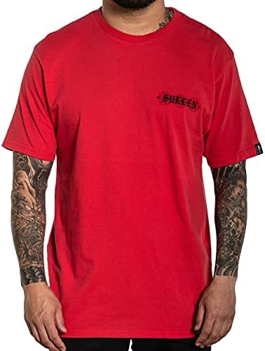 Camiseta de manga curta e de manga curta e de manga curta vermelha masculina masculina