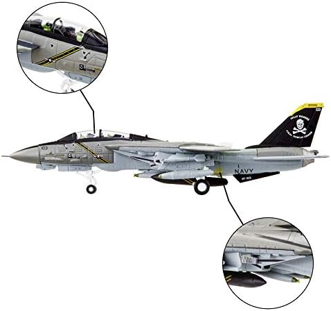 Hanghang 1/100 F14 Modelo Tomcat Skeleton Fight Ataque Plano Diecast Modelos militares Modelos de avião de metal para coleção