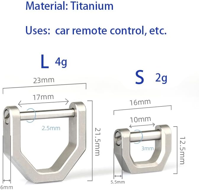 Titanium D forma de chave Tecking com calçada de parafuso Chave da chave da tecla Divil Divul