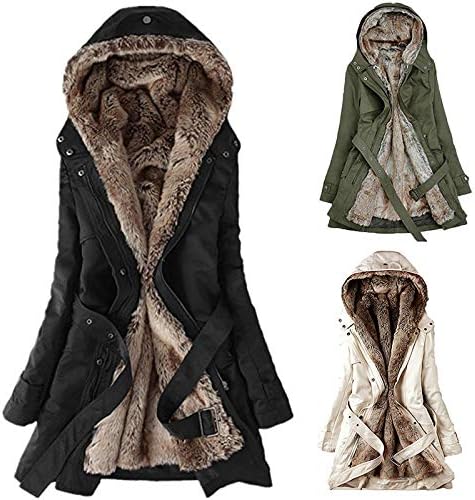 Jaqueta de lã para mulheres inverno quente solto encapuzado com bolsos de algodão linhagem de algodão