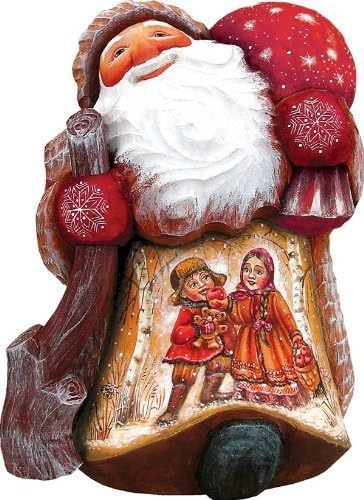 G. Debrekht Irmã Papai Noel com escultura de madeira pintada à mão