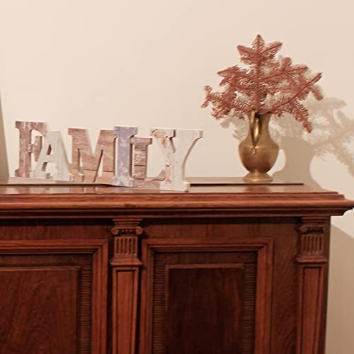 Signo da família de madeira, suporte decorativo de parede de arte, placas de mesa de palavra de madeira grátis para decoração de casa