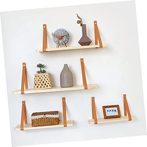 Alipis 2 conjuntos prateleiras de banda de madeira decorações práticas prateleira prateleira de parede conveniente rack rack