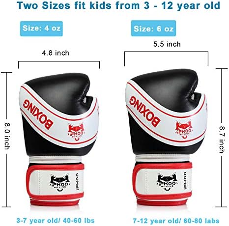 IFKOO 4oz 6oz de luvas de boxe para crianças, luvas de boxe para crianças, luvas de treinamento para crianças, terno para kickboxing,