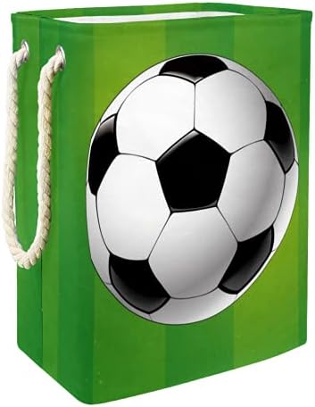 Deyya Cestas de lavanderia impermeabilizadas altas resistentes esportes esportivos bola de futebol verde cesto listrado para crianças adultas meninos adolescentes meninas em quartos banheiro