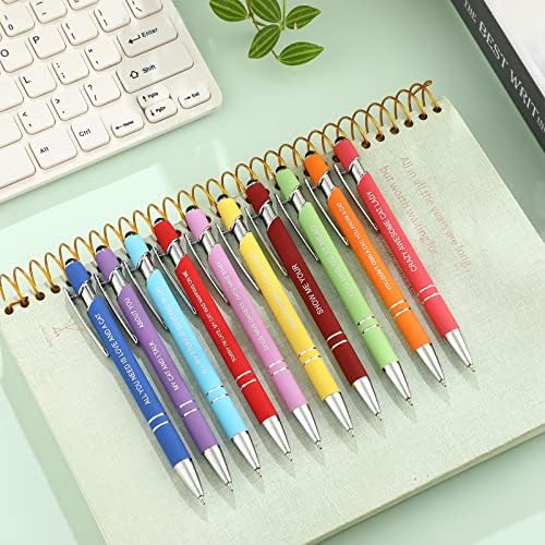 10 PCs Cat Lover Pen Conjunto com canetas de ponta da caneta com gato dizendo tinta preta 0,5 mm de cor retrátil clique em canetas esferográficas para colegas de trabalho para colegas
