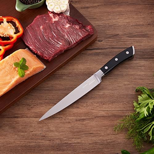 Oaksware Faca de utilidade de cozinha de 5,5 polegadas, aço inoxidável alemão, faca de faca de faca de faca de faca de faca para cortar,