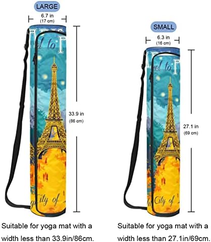 Paris Eiffel Tower Yoga Mat Carrier Bag com pulseira de ombro de ioga bolsa de ginástica bolsa de praia