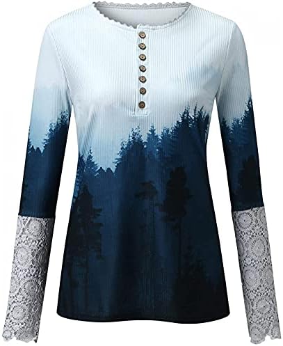 Camisetas de outono feminino feminino malha henley manga longa túnica tops button blusas casuais blusas de mujer