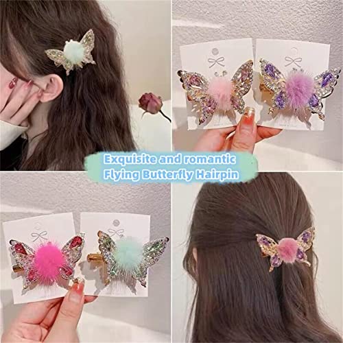 Hairpin de borboleta voadora em movimento, clipes de cabelos brilhantes para mulheres para mulheres meninas
