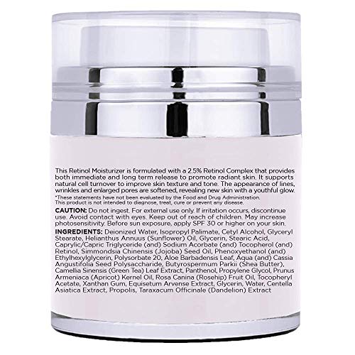 Radha Beauty Hidratante Creme de Retinol Milagre para o rosto - com retinol a 2,5%, ácido hialurônico, vitamina E e chá