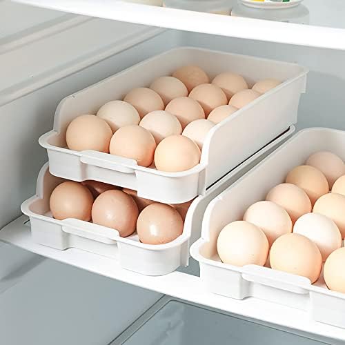 Caixa de armazenamento de ovos de ovo de geladeira caixa de cozinha da bandeja de bandeja de cozinha pode ser várias artigos de cozinha empilhados em camadas