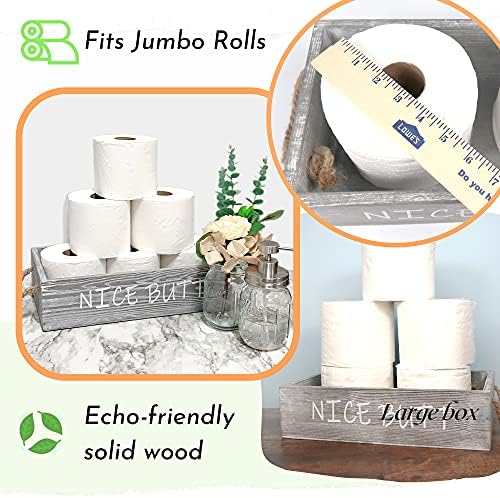 Caixa de papel higiênico rústico- caixa de lenços de papel de decoração de casa rústica com dispensador de jarra de pedreiro